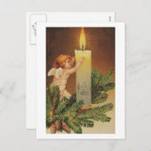 Farbige Vintage Weihnachtsengel-Karte Feiertagspostkarte (Vorne/Hinten)
