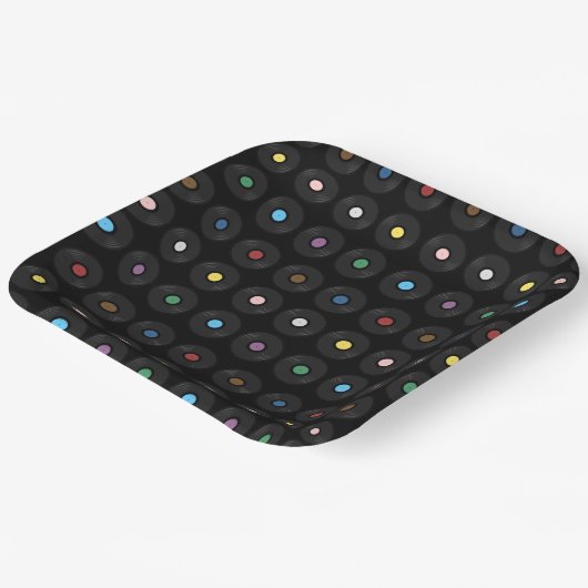 Farbige Vinyl Record Classic Pappteller (Gewinkelt)