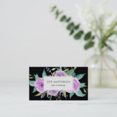 Farbige Violette | Schwarz Visitenkarte (Stehend Vorderseite)