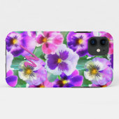 Farbige Violetten Blume Monogramm Case-Mate iPhone Hülle (Rückseite (Horizontal))