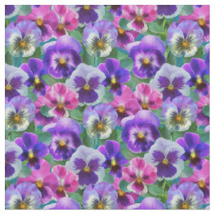 Farbige Violetten Pansy Blume Muster Stoff