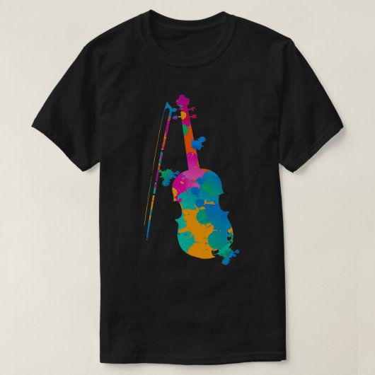 Farbige Violine T-Shirt (Design vorne)