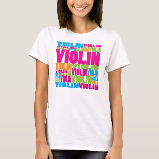 Farbige Violine T-Shirt (Vorderseite)