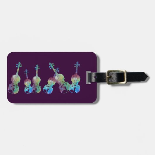 Farbige Violinenstange Gepäckanhänger (Vorderseite horizontal)