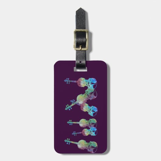 Farbige Violinenstange Gepäckanhänger (Vorderseite vertikal)