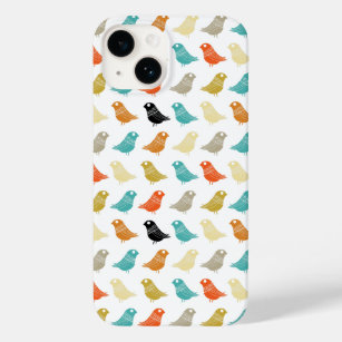 Farbige Vögel Abstraktes Retro-Muster Case-Mate iPhone 14 Hülle