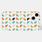 Farbige Vögel Abstraktes Retro-Muster Case-Mate iPhone Hülle (Rückseite (Horizontal))