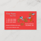 Farbige Vögel auf einer Zweigstellenkartenvorlage Visitenkarte (Rückseite)