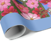 Farbige Vögel & Birdhouse Blumengarten Geschenkpapier (Rolleneckpunkt)
