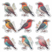 Farbige Vogel-Charakter-Sticker-Set-Sammlung 🐦 Aufkleber (Vorderseite)