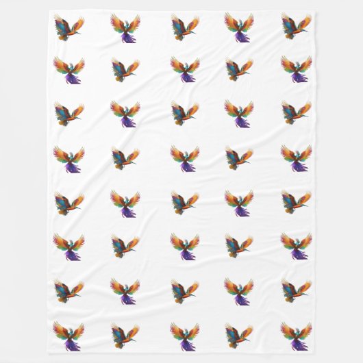 farbige Vögel Fleecedecke (Vorderseite)