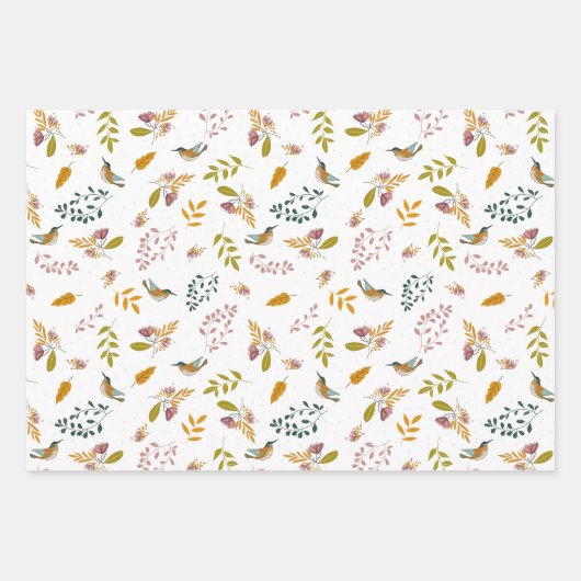 Farbige Vögel Geschenkpapier Set (Vorderseite 2)