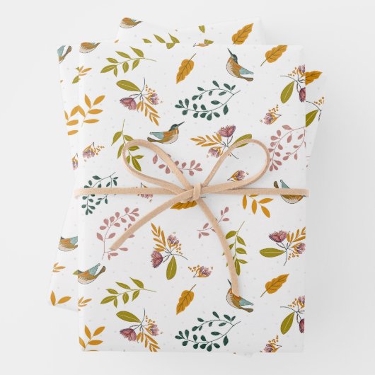 Farbige Vögel Geschenkpapier Set (Beispiel)