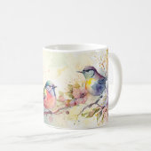 Farbige Vögel Kaffeetasse (VorderseiteRechts)