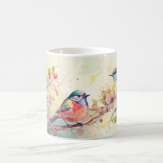 Farbige Vögel Kaffeetasse (Mittel)