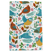 Farbige Vögel mit den Symbolen Winter und Weihnach Mittlere Geschenktüte (Vorderseite)