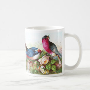 Farbige Vögel, Rosen und Wasserspeier Kaffeetasse