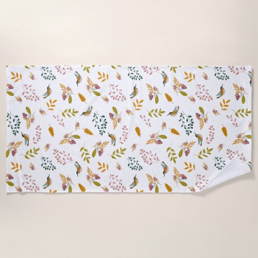 Farbige Vögel Strandtuch (Vorderseite)