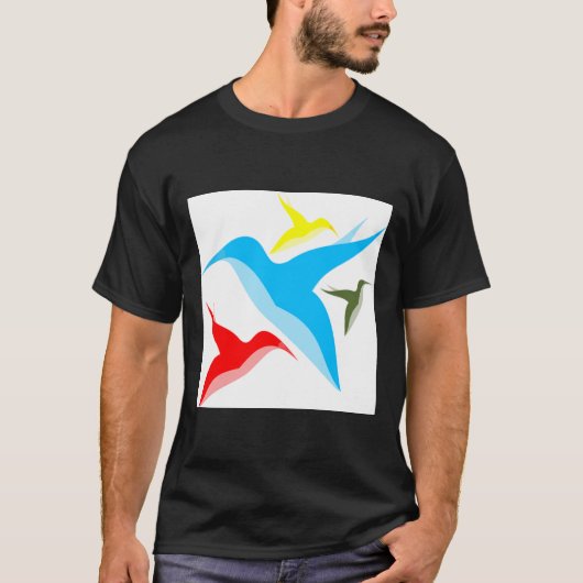 Farbige Vögel T-Shirt (Vorderseite)