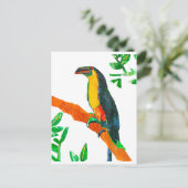 Farbige Vögel Toucan Postkarte (Stehend Vorderseite)