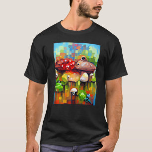 Farbige Vögel treffen den Fisch Glückliche Vintag T-Shirt