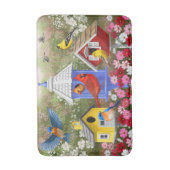 Farbige Vögel und Birthäuser Badematte (Vorderseite Vertikal)