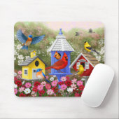 Farbige Vögel und Birthäuser Mousepad (Mit Mouse)