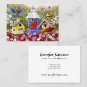 Farbige Vögel und Birthäuser Visitenkarte (Vorne/Hinten)