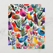 Farbige Vögel und Blume (Vorne/Hinten)