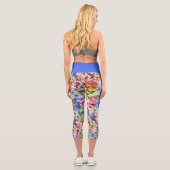 Farbige Vögel und Blume Capri Leggings (Rückseite)
