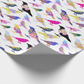 Farbige Vogelarten Blume Bouquet Chic Floral Muste Geschenkpapier (Ecke)