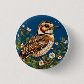 Farbige Vogelkunst Button (Vorderseite)