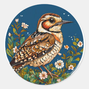 Farbige Vogelkunst Runder Aufkleber