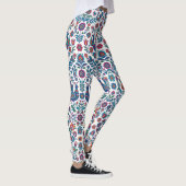 Farbige Volkskunst Blumenvogel-Muster Leggings (Rechts)