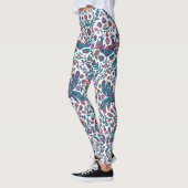 Farbige Volkskunst Blumenvogel-Muster Leggings (Links)