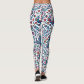 Farbige Volkskunst Blumenvogel-Muster Leggings (Rückseite)
