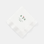 Farbige Volkskunst-Wildblumen-Monogramm-Hochzeit Serviette (Ecke)