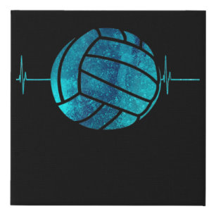 Farbige Volleyball Heartbeat Gefärbte Krawatte Bla Künstlicher Leinwanddruck