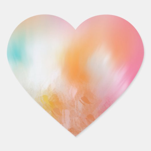 Farbige Vorlage Abstrakt Rosa Gelb Blau Herz-Aufkleber (Vorderseite)