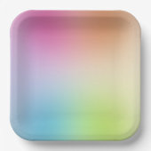 Farbige Vorlage Blau Grün Gelb Orange Rot Pappteller (Vorderseite)