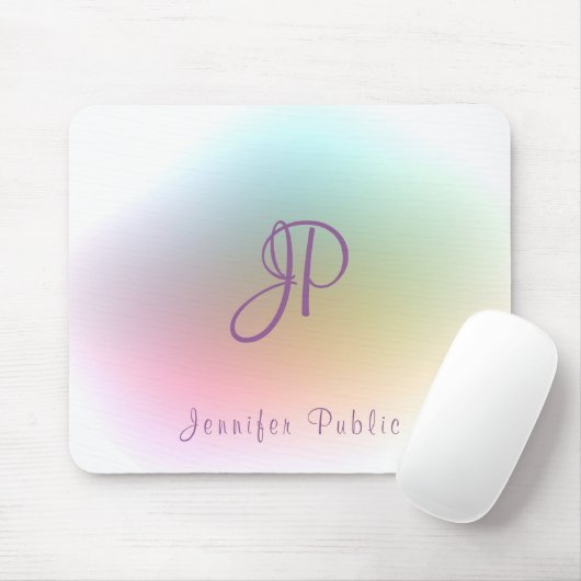 Farbige Vorlage für handgeschriebenes Monogramm Mousepad (Mit Mouse)