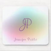 Farbige Vorlage für handgeschriebenes Monogramm Mousepad (Vorne)
