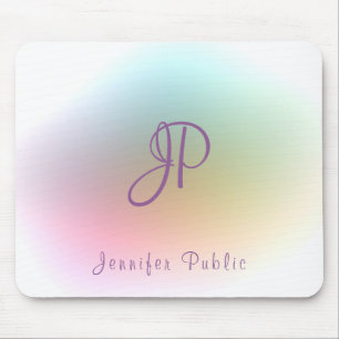Farbige Vorlage für handgeschriebenes Monogramm Mousepad