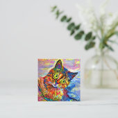 Farbige Vorlage für Niedliche Katzen Quadratische Visitenkarte (Stehend Vorderseite)