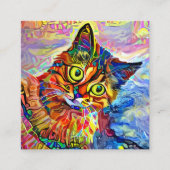 Farbige Vorlage für Niedliche Katzen Quadratische Visitenkarte (Vorderseite)