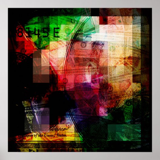 Farbige WährungsCollage Poster (Vorne)