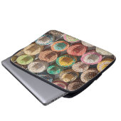 Farbige Waldhütten Laptopschutzhülle (Vorne Knopf)