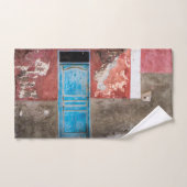 Farbige Wand mit blauer Tür Badhandtuch Set (Handtuch)