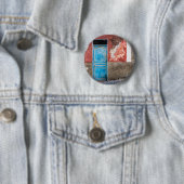 Farbige Wand mit blauer Tür Button (Beispiel)