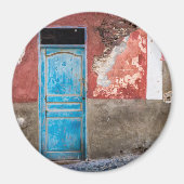 Farbige Wand mit blauer Tür Magnet (Vorne)